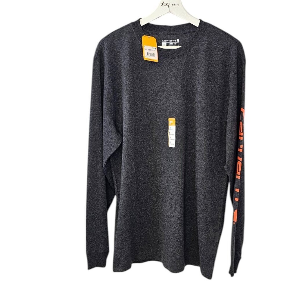 Carhartt Mens Loose Fit Heavyweight Long Sleeve Logo Graphic T-Shirt, Size S